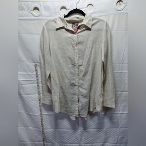 Johnny Was Cream Button-Up Blouse